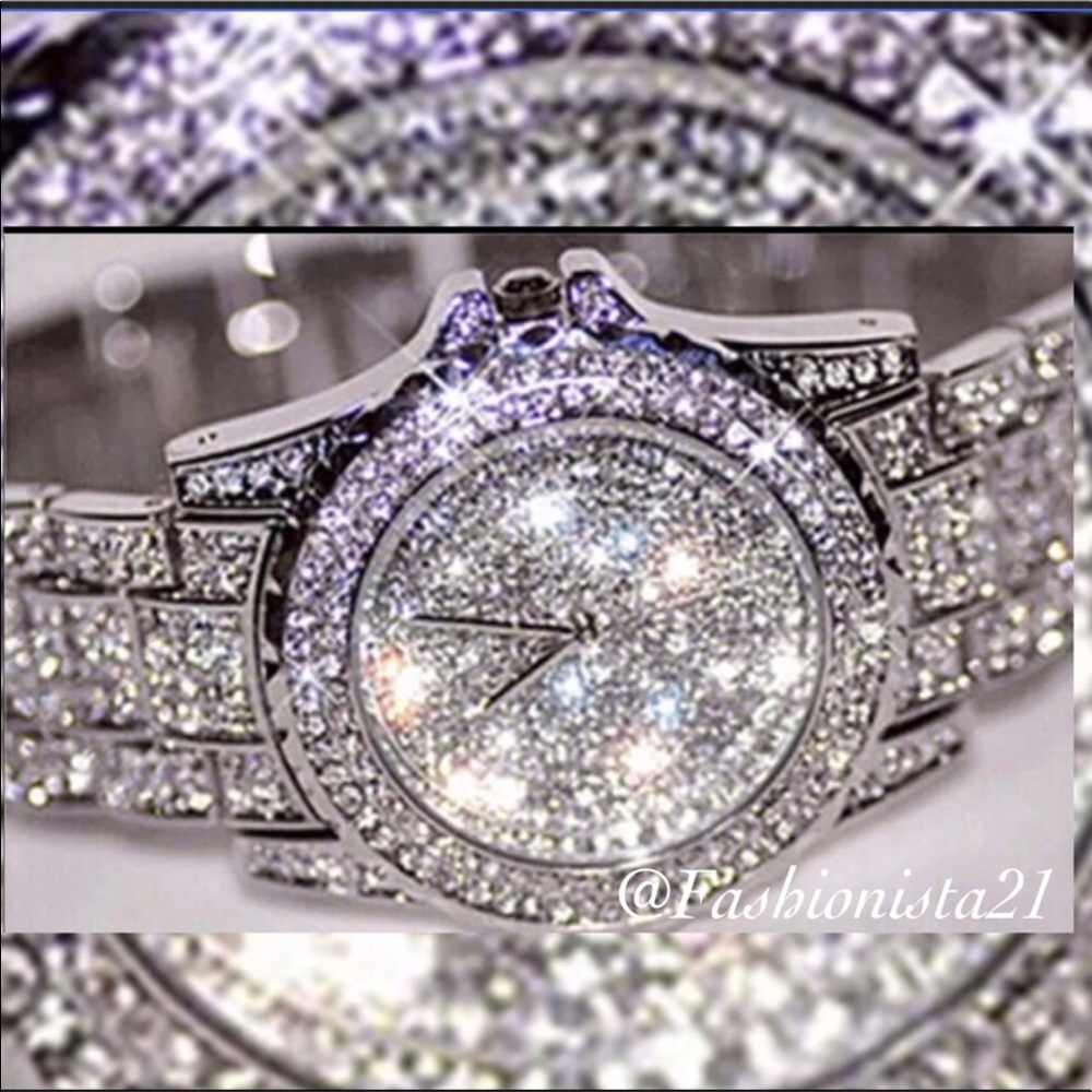 🎁SALE Silver Bling Rhinestone Crystal Watch - Picture 7 of 7